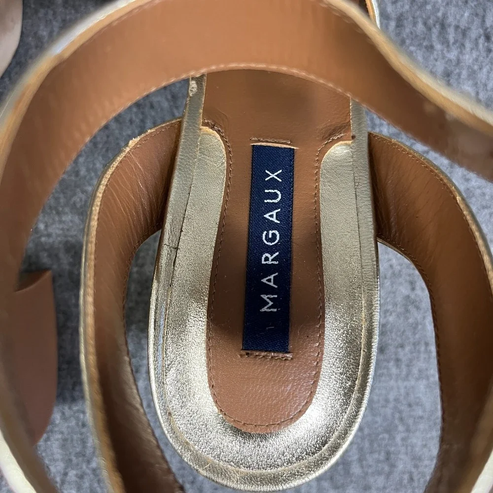 Margaux The Uptown Sandal EU 36.5 US‎ 6.5 Metallic Gold Nappa Leather Bridal